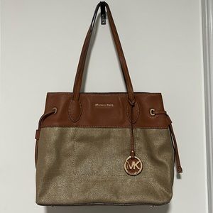 Tan and gold Michael Kors handbag slightly used